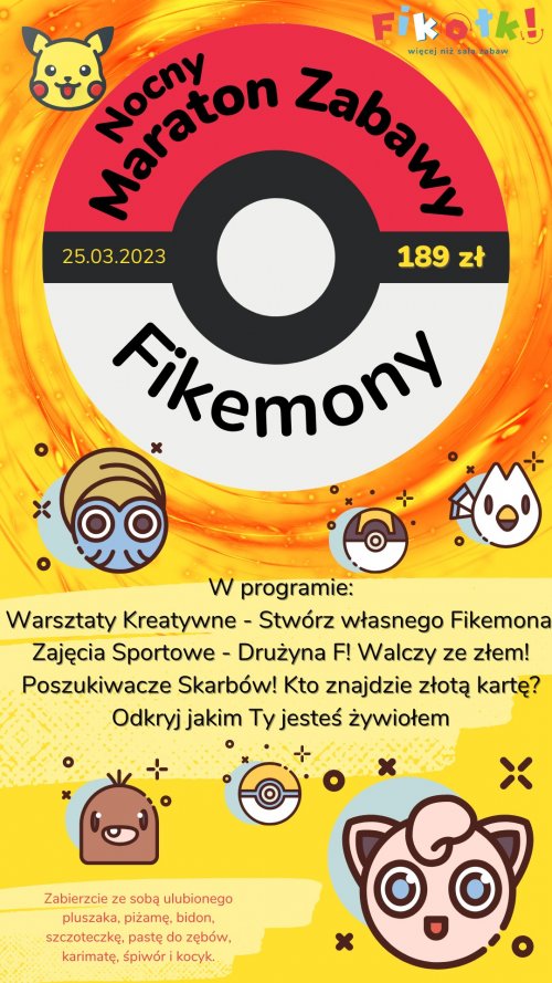 Nocowanka w Fikołkach!
