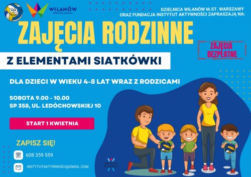 Zajęcia rodzinne z elementami siatkówki