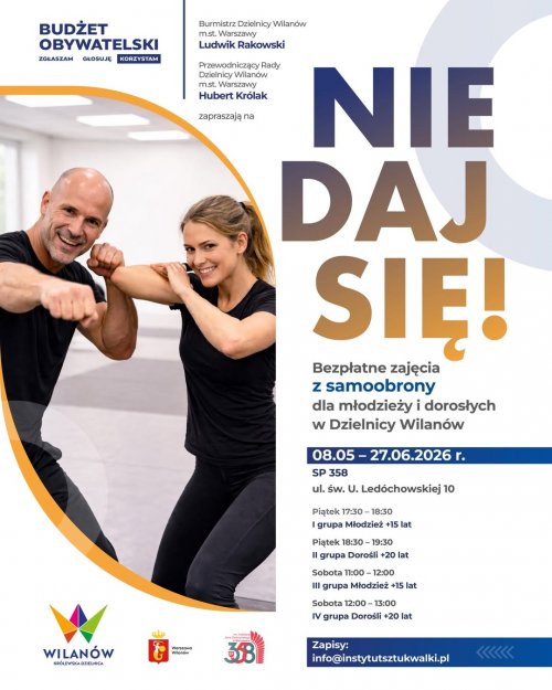 Nie daj się! - bezpłatne zajęcia z samoobrony