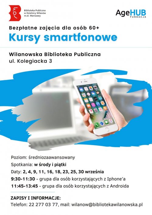 Bezpłatny kurs obsługi smartfonów dla seniorów 60+