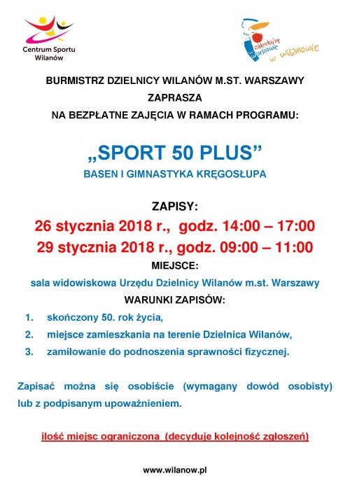 Zapisy na bezpłatne zajęcia w ramach programu 