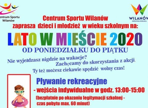 Lato w Mieście 2020 w Centrum Sportu Wilanów