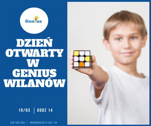 Dzień otwarty w Genius Wilanów dla dzieci w wieku 4-13 lat.