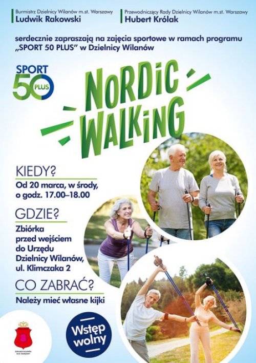 Nowe bezpłatne zajęcia Nordic Walking 50+