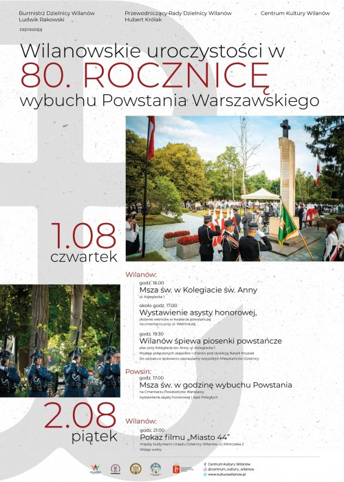 Wilanowskie Uroczystości w 80. rocznicę wybuchu Powstania Warszawskiego