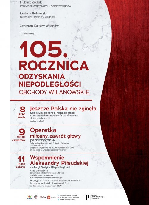 105. Rocznica Odzyskania Niepodległości. Obchody Wilanowskie