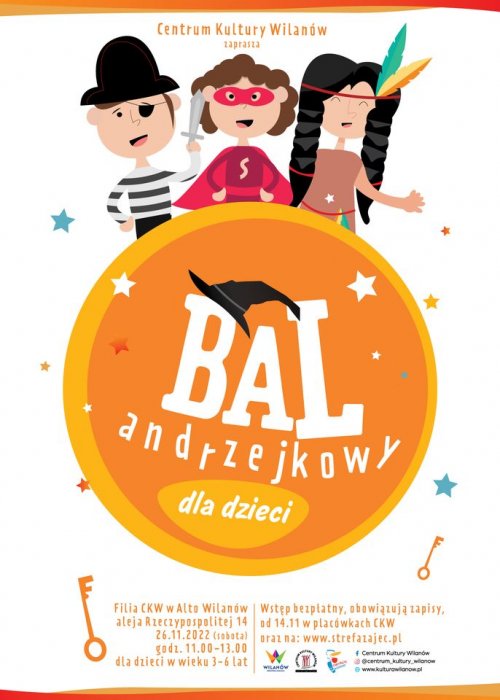 Bal andrzejkowy dla dzieci w wieku 3-6 lat