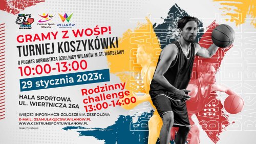 Turniej Koszykówki o Puchar Burmistrza Dzielnicy Wilanów m.st. Warszawy - WOŚP