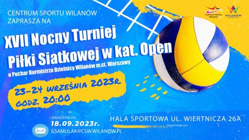 XVII Nocny Turniej Piłki Siatkowej w kategorii Open o Puchar Burmistrza Dzielnicy Wilanów m.st. Warszawy 