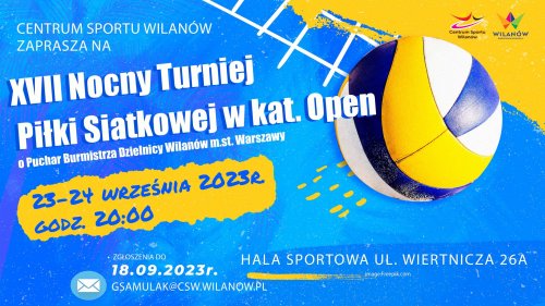 XVII Nocny Turniej Piłki Siatkowej w kategorii Open o Puchar Burmistrza Dzielnicy Wilanów m.st. Warszawy