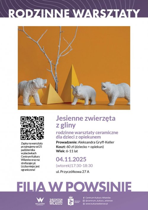 Jesienne zwierzęta z gliny