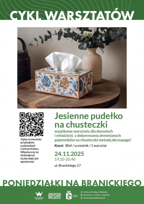 Poniedziałki na Branickiego - Jesienne pudełko na chusteczki