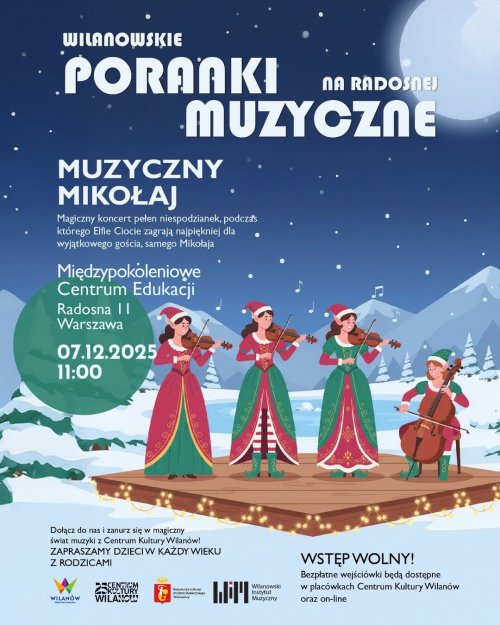 Mikołajkowy koncert z cyklu Wilanowskie Poranki Muzyczne 