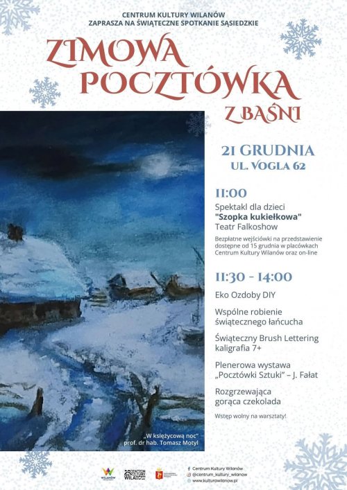 Zimowa pocztówka z baśni - sąsiedzkie spotkanie na Zawadach 