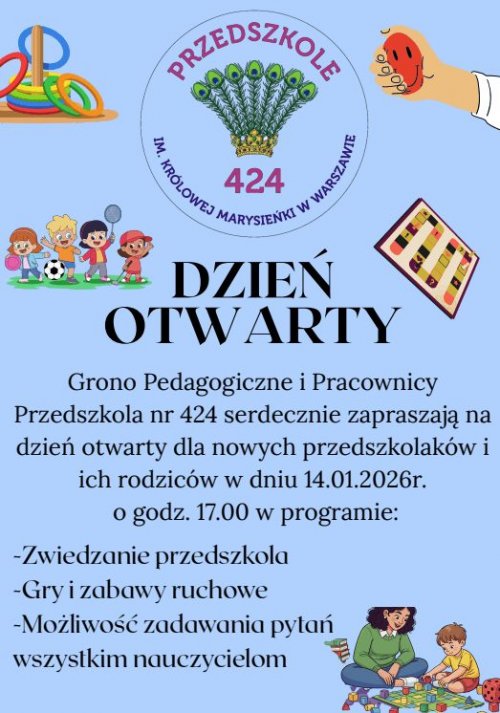 Dzień otwarty Przedszkola nr 424 im. Królowej Marysieńki