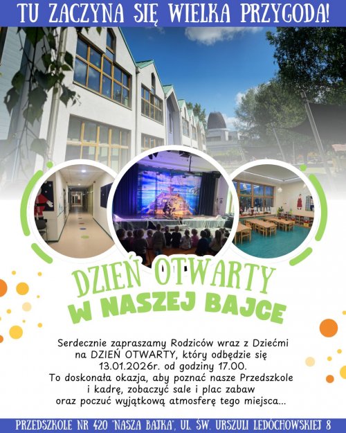Dzień otwarty Przedszkola nr 420 „Nasza Bajka”