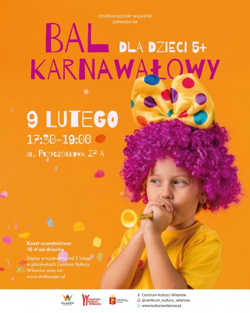 Bal karnawałowy dla dzieci w wieku 5+