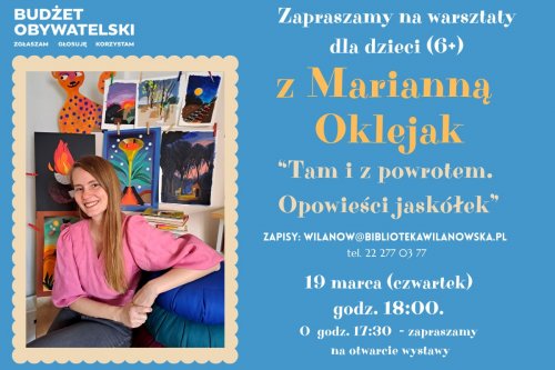 Warsztaty dla dzieci 6+ z Marianną Oklejak