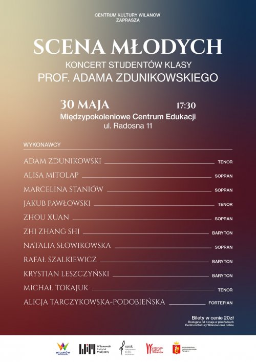 „Scena młodych” – koncert prof. Adama Zdunikowskiego