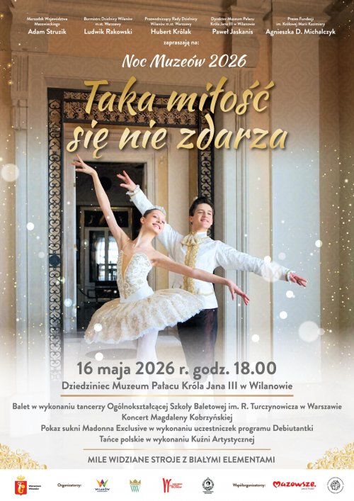 Noc Muzeów 2026 - „Taka miłość się nie zdarza” w Pałacu w Wilanowie