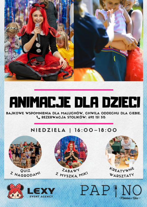 Niedzielne Animacje dla dzieci w Papino