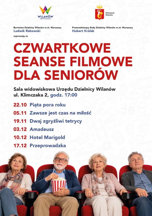 Czwartkowe Seanse Filmowe dla Seniorów
