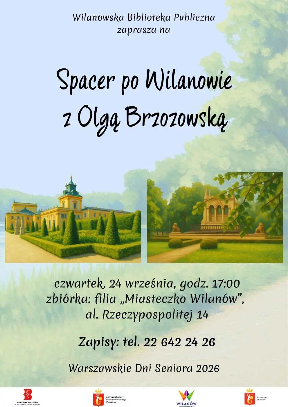 Spacer po Wilanowie z Olgą Brzozowską