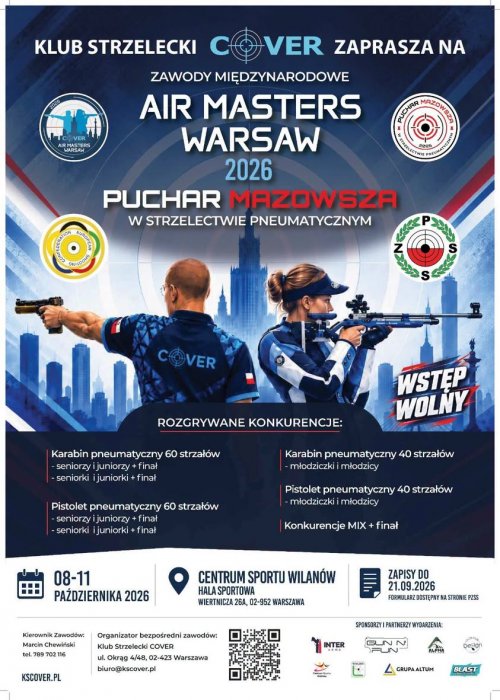 Air Masters Warsaw 2026 – Puchar Mazowsza w Strzelectwie Pneumatycznym