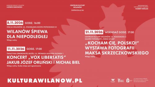Koncert i wspólne śpiewanie - „Wilanów śpiewa dla Niepodległej!”