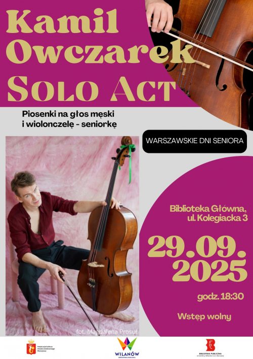 Kamil Owczarek Solo Act – Piosenki na głos męski i wiolonczelę