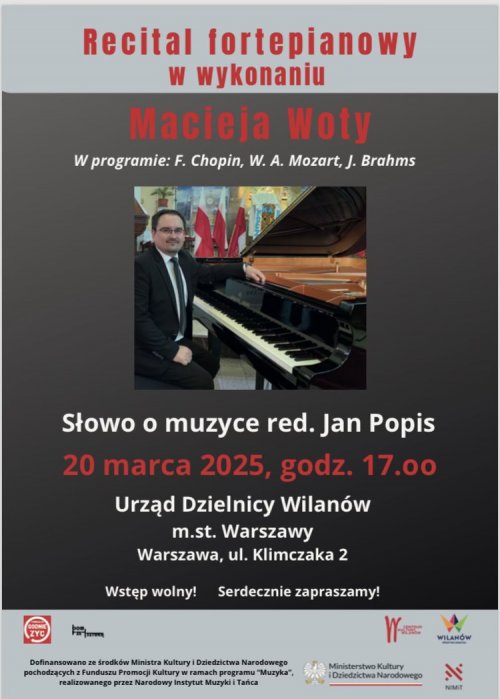 Recital fortepianowy w wykonaniu Macieja Woty