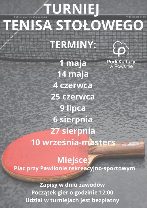 Turniej tenisa stołowego w Parku Kultury w Powsinie